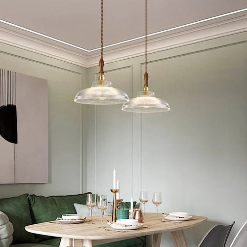 Modern glass pendant light for kitchen and dining room - vue 3 sur 10