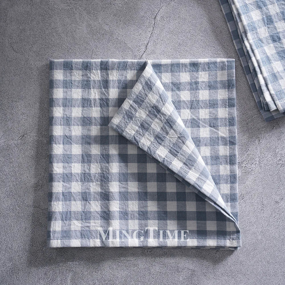 Country-style cotton gingham napkin washable