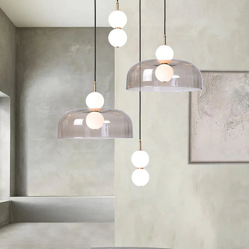 Nordic glass pendant light for modern interior decor - vue 2 sur 15