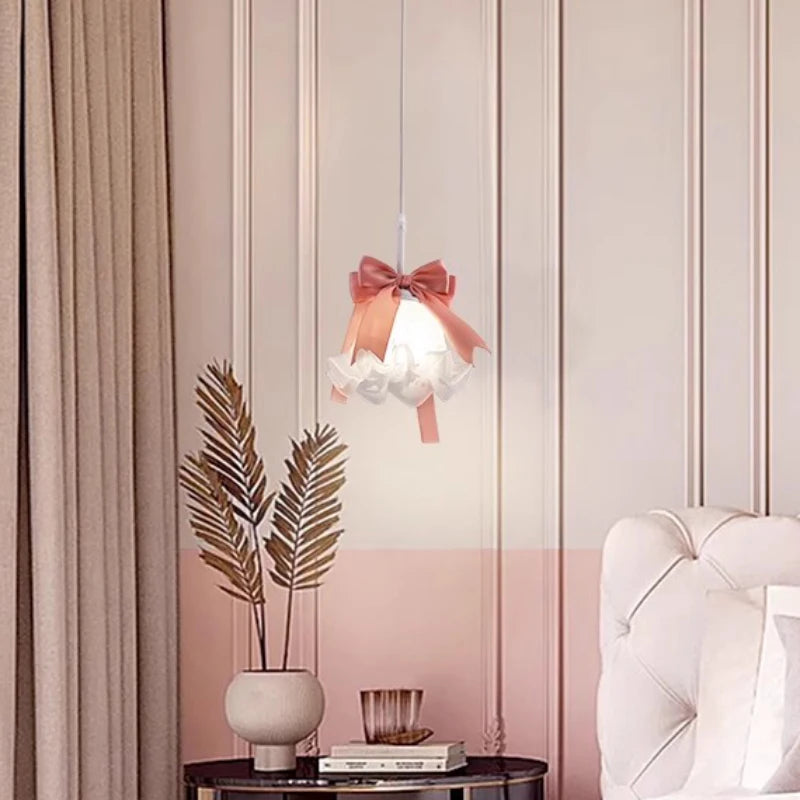 Modern glass pendant light for little girl's bedroom