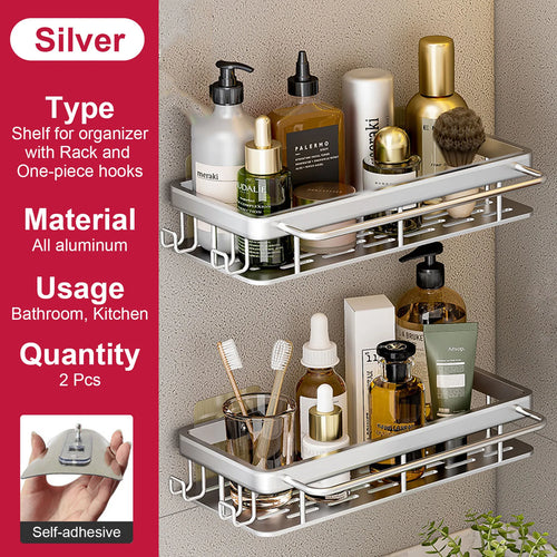 no-drill wall shelf for bathroom and kitchen storage - vue 18 sur 30