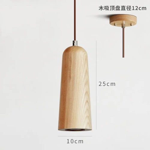 Solid wood Nordic pendant light for interior decoration - vue 10 sur 14