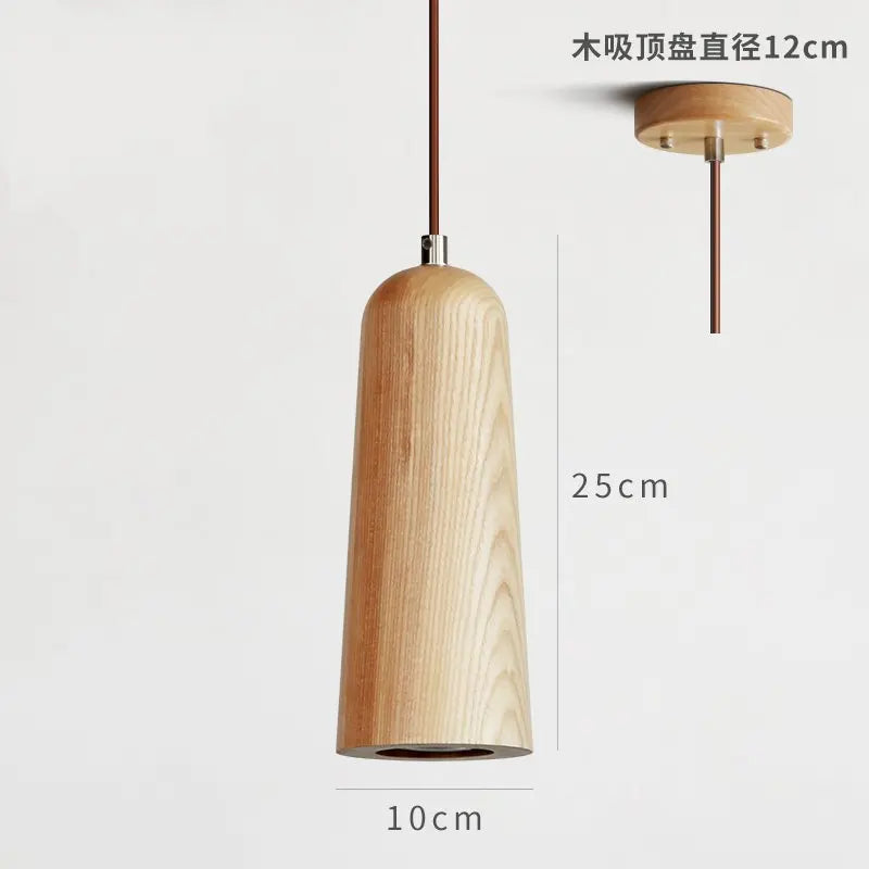 Solid wood Nordic pendant light for interior decoration - vue 10 sur 14