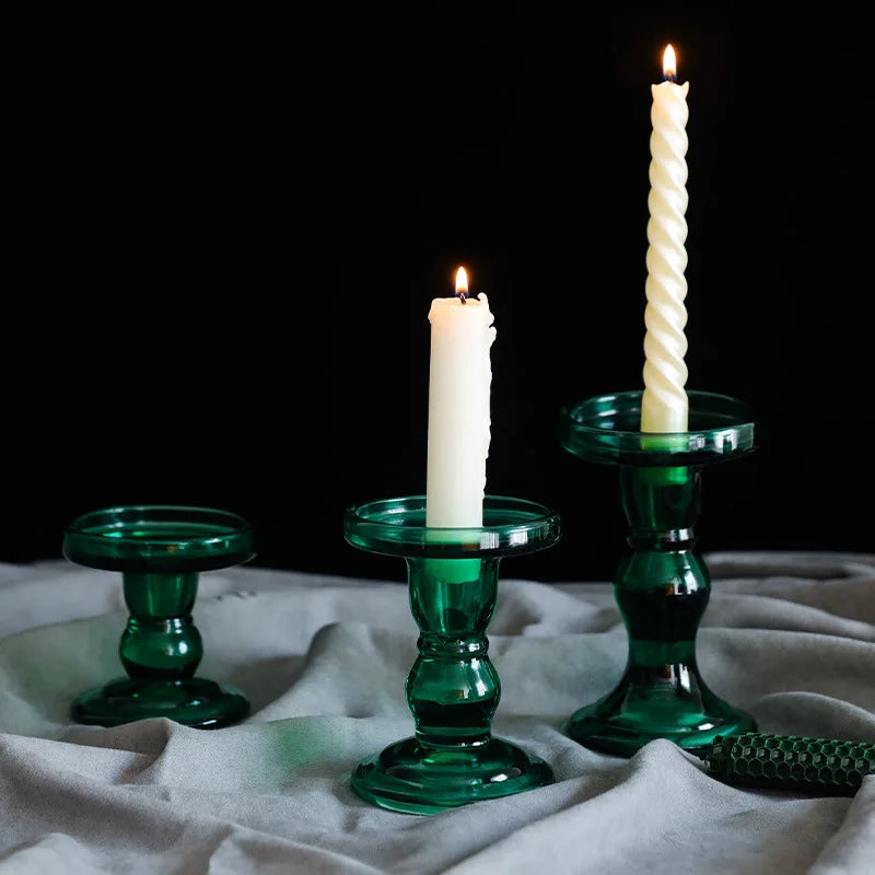 Glass tea light holder for decorative outdoor use