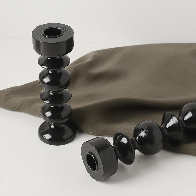 Wooden candle holder for nordic table decoration - vue 3 sur 9