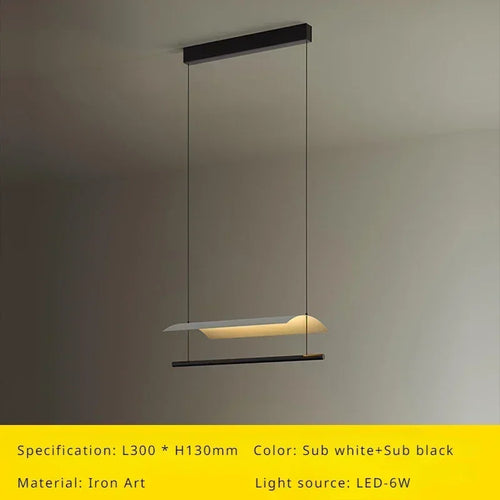 Modern nordic pendant light with long minimalist design - vue 10 sur 12