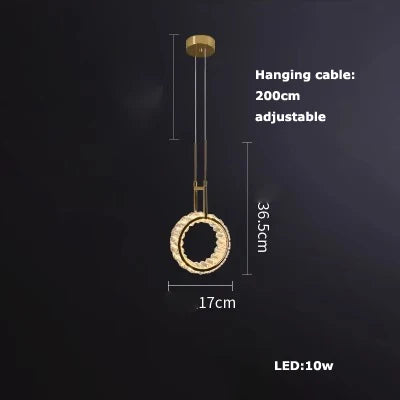Art deco crystal glass pendant light with LED lighting - vue 21 sur 25