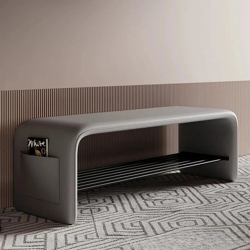 Doorway Shoe-changing Stool, Shoe Cabinet Storage, Two-purpose All-in-one Stool, Bedroom Simple Bedside Bench for Sitting - vue 3 sur 11