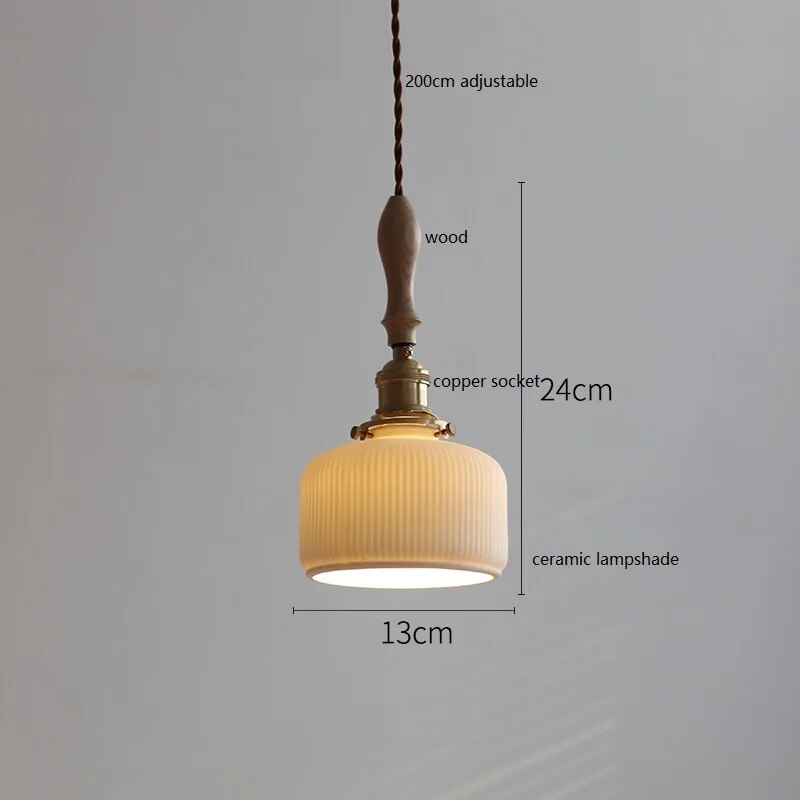 Suspension design led papillon céramique et bois - vue 16 sur 30
