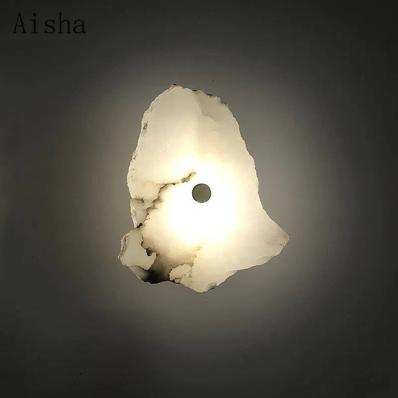 applique murale art déco en marbre naturel avec éclairage led élégant - vue 4 sur 11