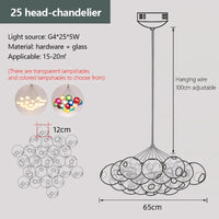 Modern bubble glass LED chandelier for shops
