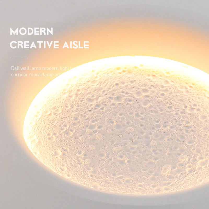 creative moon plaster lamp for wall decoration - vue 3 sur 8