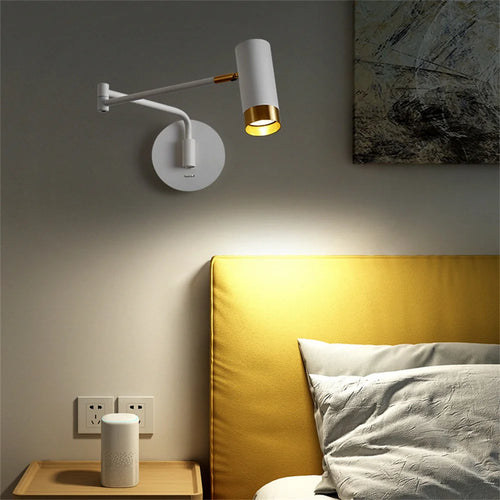 Modern swivel LED wall light with flexible switch - vue 4 sur 8