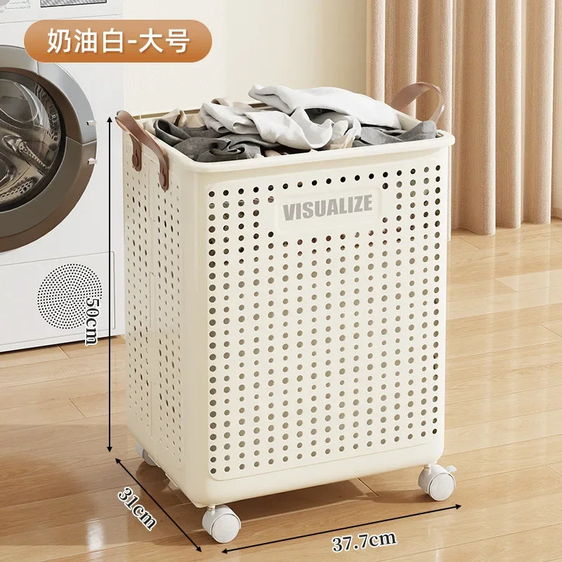 Foldable Laundry Basket, Large Capacity Mobile Laundry Basket,versatile and Durable,bedroom,bathroom,laundry Room, Snack Storage - vue 10 sur 12