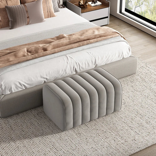Nordic velvet bench soft and elegant footrest - vue 13 sur 14