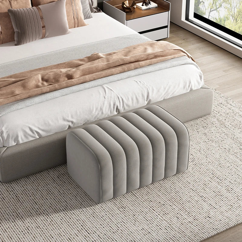 Nordic velvet bench soft and elegant footrest - vue 12 sur 14