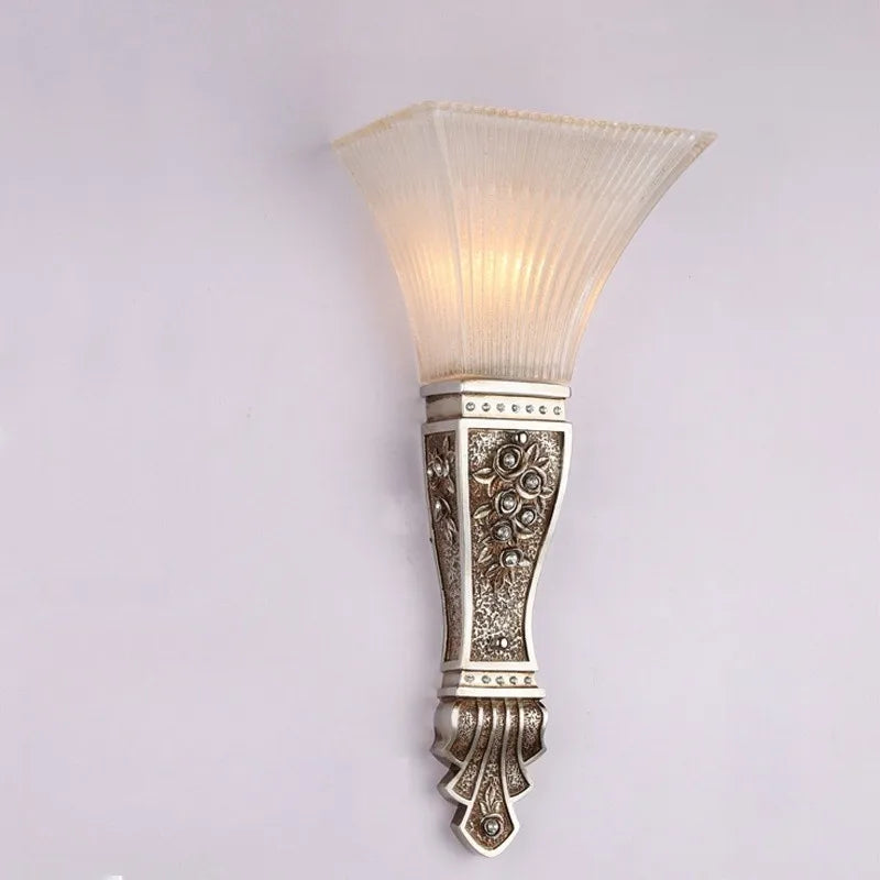 Nordic vintage resin and glass LED wall light