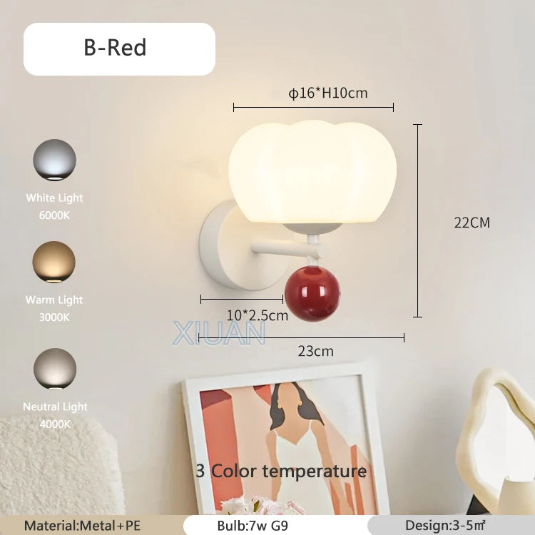 Nordic mushroom LED wall light for creative ambience - vue 11 sur 11