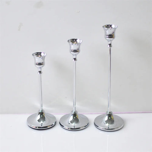Brass gold candlestick holders kit for festive decor and weddings - vue 10 sur 11