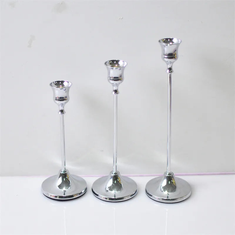 Brass gold candlestick holders kit for festive decor and weddings - vue 10 sur 11