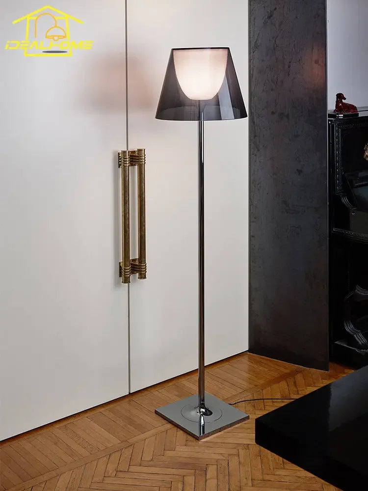 Modern stainless steel floor lamp with acrylic LED shade