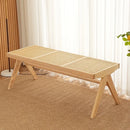 solid rattan bench for versatile and modern use