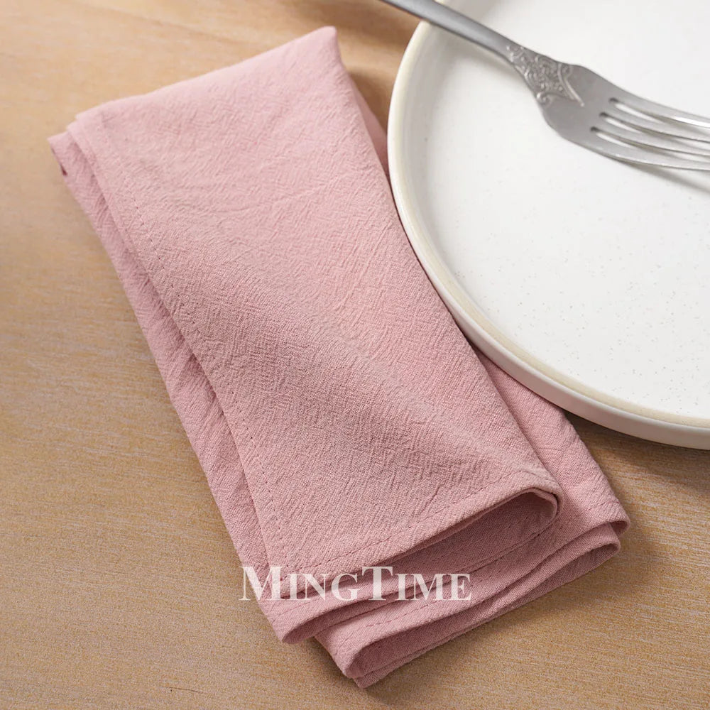 Classic style washed cotton table napkin 40x40 - vue 4 sur 7
