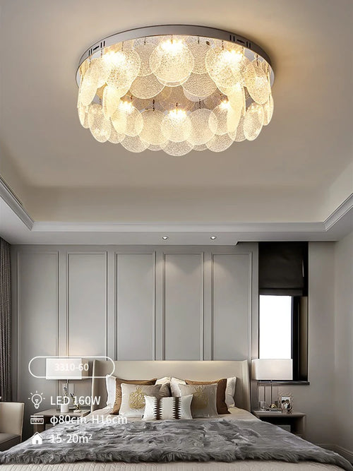 Modern chrome glass ceiling light chandelier decoration 2024 - vue 4 sur 10
