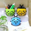 Set of 2 cute ladybird toothbrush holders for children