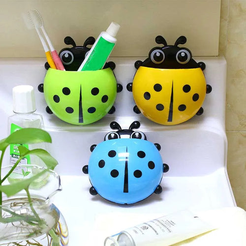 Set of 2 cute ladybird toothbrush holders for children - vue 8 sur 11
