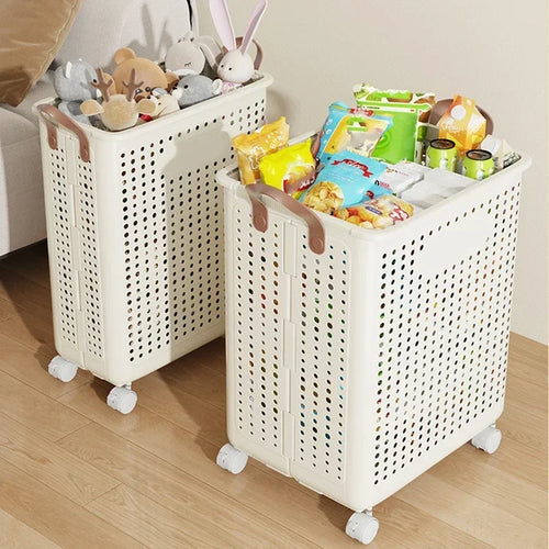 Dirty clothes basket, folding multifunctional handheld dirty clothes basket, large capacity collection basket, storage basket - vue 5 sur 8