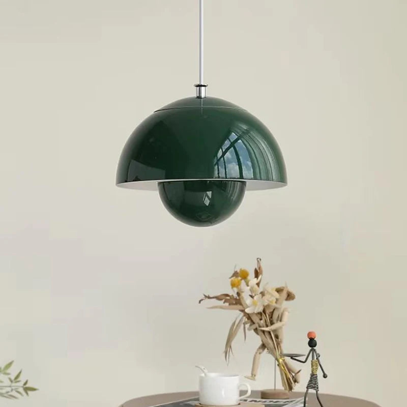 Modern Nordic Danish designer LED pendant light flower bud decor art hanging chandelier for home, bedroom, kitchen, bedside - vue 3 sur 10