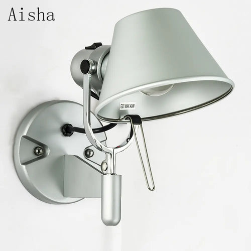 Vintage industrial swing arm wall light for reading - vue 6 sur 8