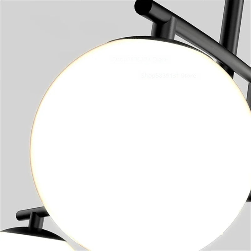 Modern LED glass chandelier Youlaike for living room and kitchen - vue 5 sur 12