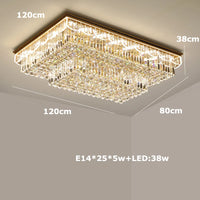 Dimmable LED crystal and stainless steel ceiling light for modern interiors