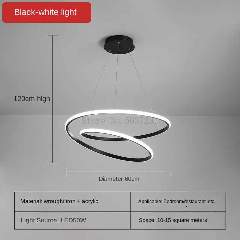 Minimalist circular chandelier for modern indoor lighting - vue 8 sur 10