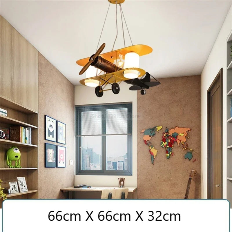 Modern nordic airplane LED pendant light for children - vue 9 sur 10