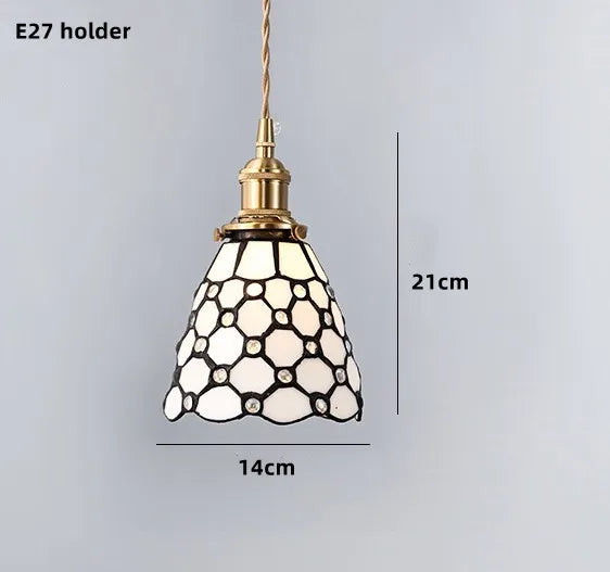 Nordic pendant light in elegant tinted glass and copper