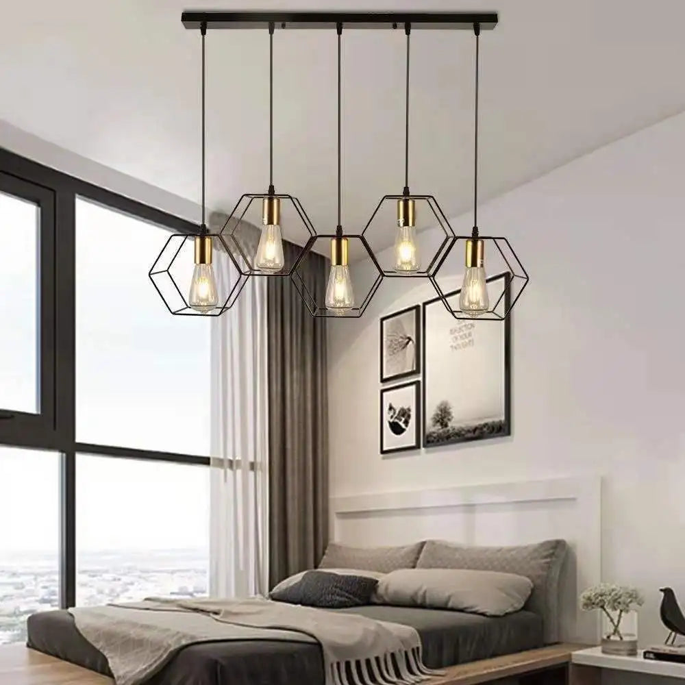 Vintage industrial metal chandelier decorative light e27
