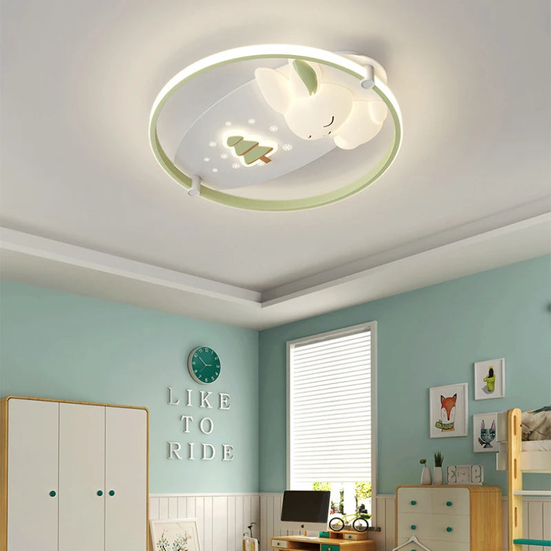 Modern rabbit ceiling light for children