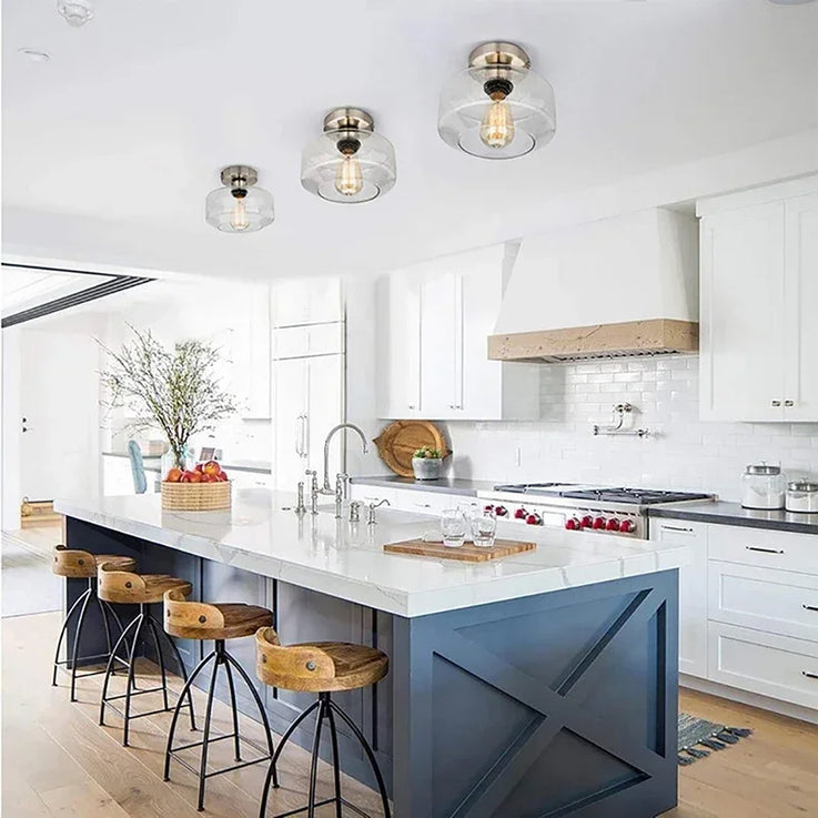 Modern Nordic glass LED ceiling light for home decor
