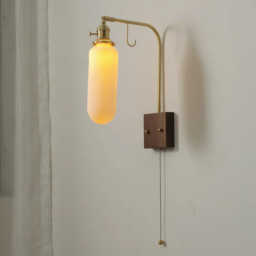 Chinese style ceramic wall light with pull switch