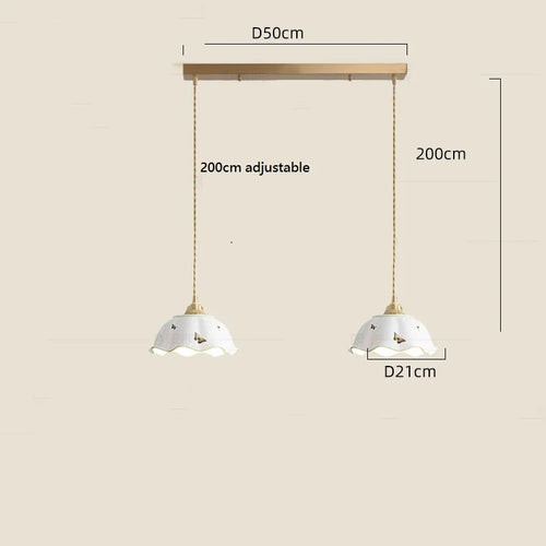 Modern ceramic flower pendant light - vue 15 sur 30