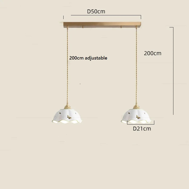 Modern ceramic flower pendant light - vue 15 sur 30