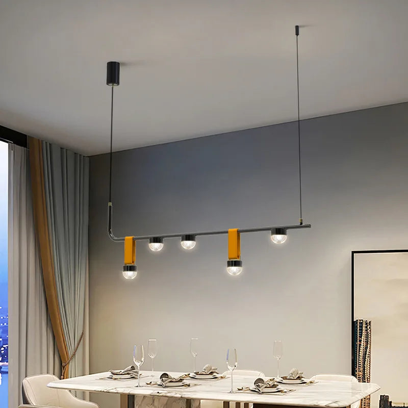 Leather designer pendant light for a bright and elegant interior - vue 3 sur 7