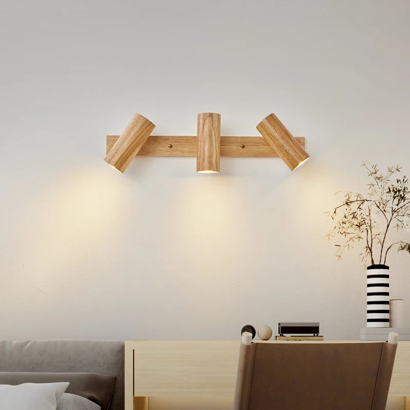 Nordic style wooden wall light for indoor decoration