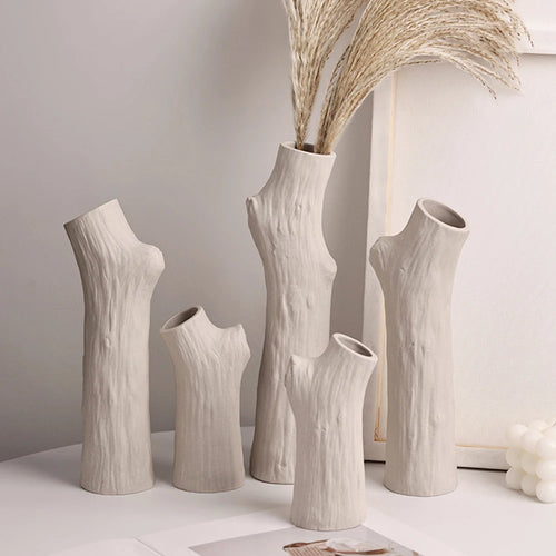 decorative ceramic tree trunk vase for flowers - vue 3 sur 11