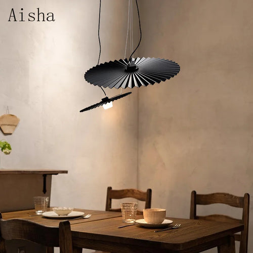 Nordic pleated pendant light for café, restaurant and shop - vue 2 sur 8