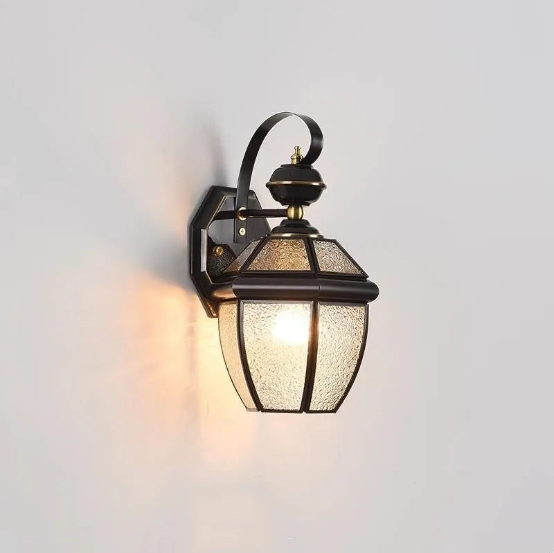 Vintage antique copper outdoor waterproof wall light