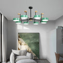 Nordic style iron and acrylic wood chandelier for interior decoration